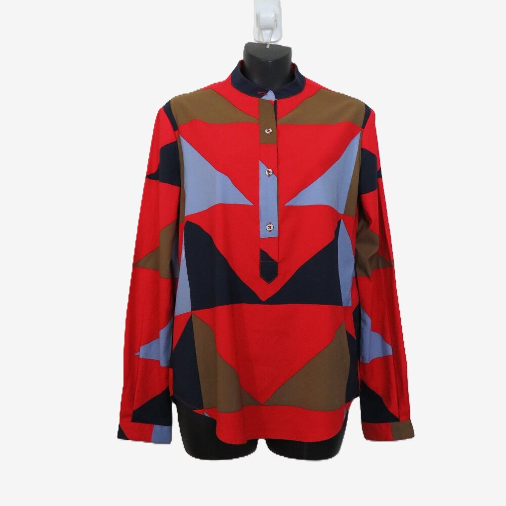 Mara Hoffman size XS Long Sleeve Top Popover Basic Geometric Print